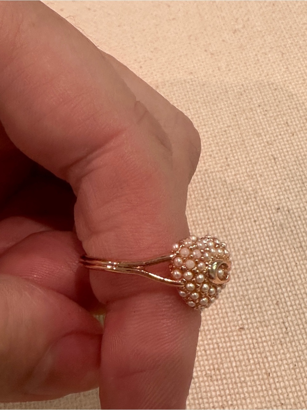 Diamond Cluster Heart Ring in Rose Gold Tone - Picture 9 of 10